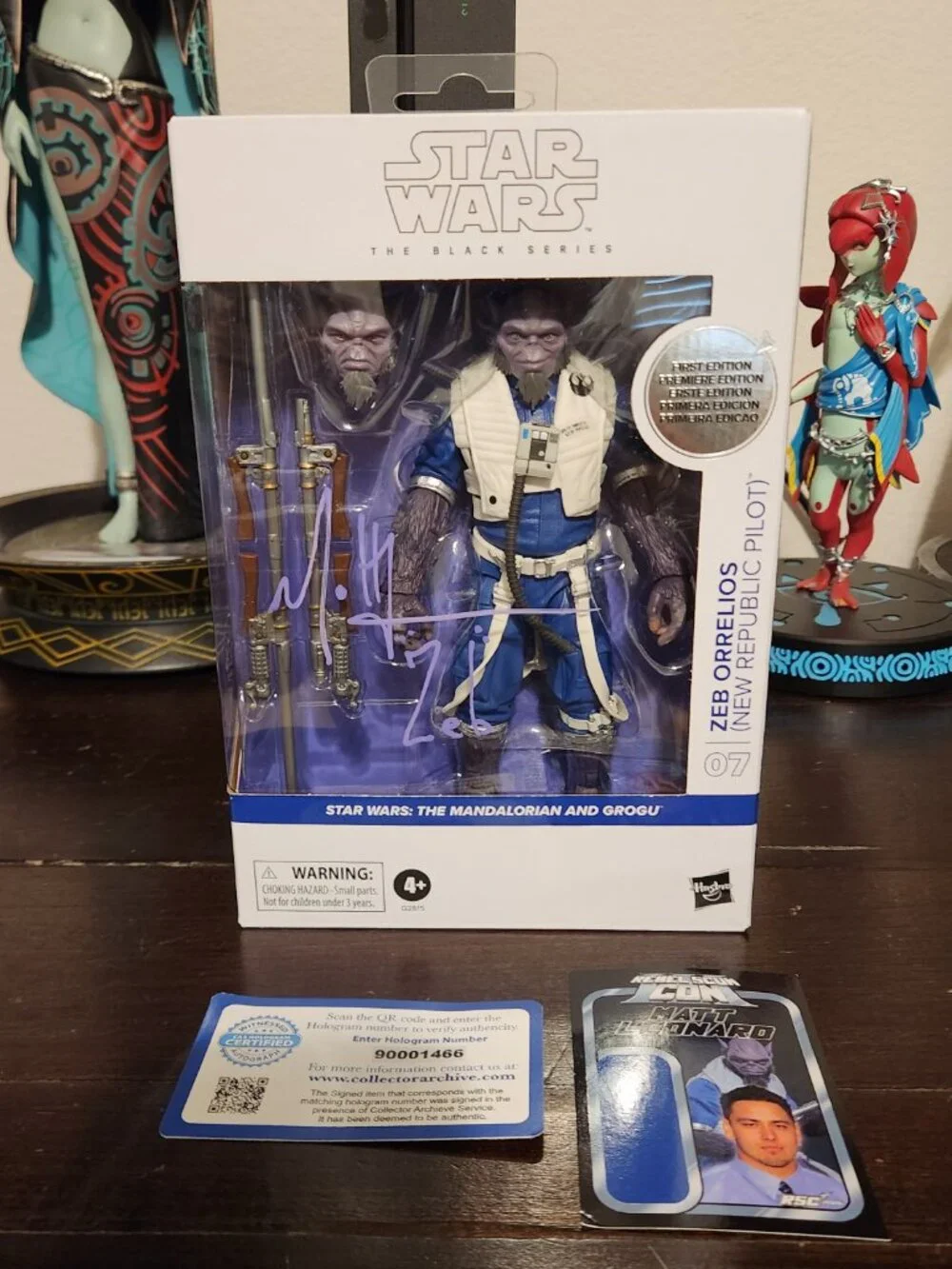 Star Wars The Black Series Zeb Orrelios First Edition Signed by Matt Leonard COA